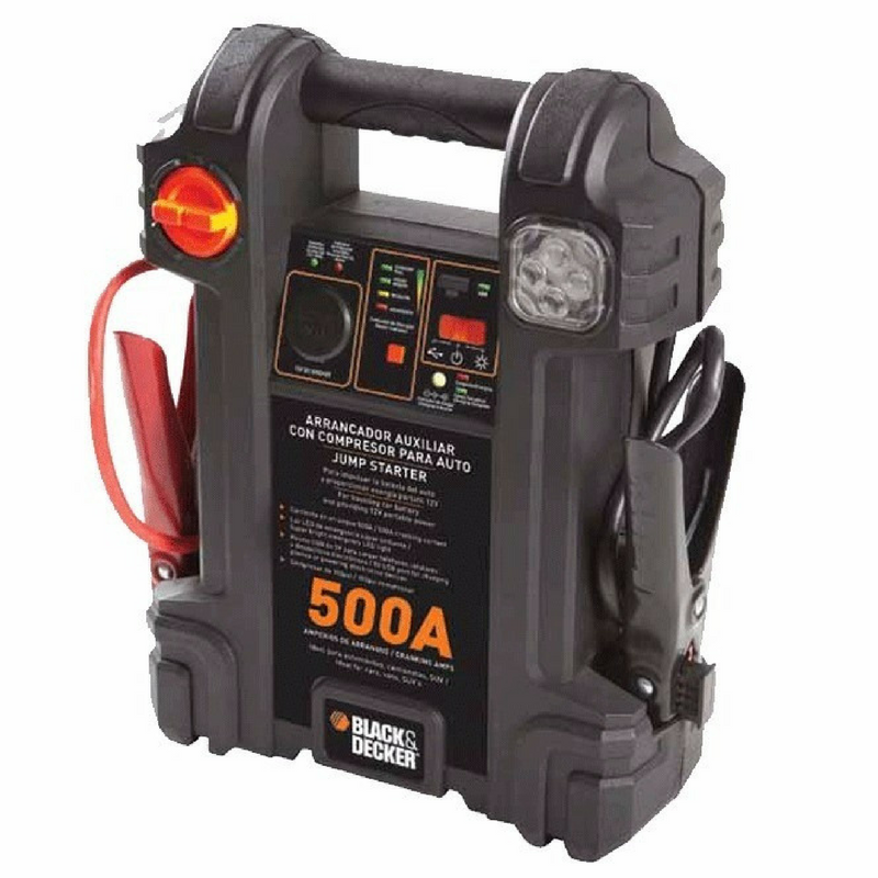 Cargador Arrancador Con Compresor y Luz Led Black Decker JS500 500A