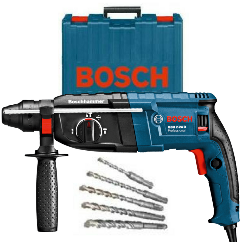caballo de fuerza Un evento Automatización Rotomartillo Percutor Bosch GBH2-24D 820w 2,7 Joules + Maletín y 5 Mechas  SDS Plus