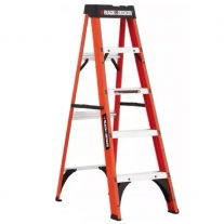 Escalera Dieléctrica De Fibra Tipo Tijera Black & Decker 5 Peldaños 1.52mts
