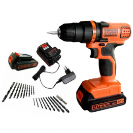 Atornillador Inalámbrico Black Decker 20v + 50 Accesorios