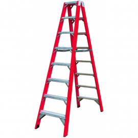 Escalera Dieléctrica Tijera Doble Acceso 8 Peldaños Alpina 2.4mts