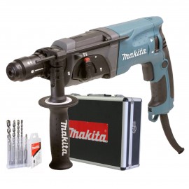 Rotomartillo Makita HR2470X SDS Plus 780W 2.7 Joules 5 Brocas + Maletín De Aluminio 