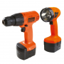 Taladro Atornillador Inalámbrico Black and Decker CD121FL 12v + Linterna